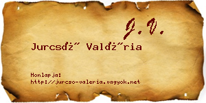 Jurcsó Valéria névjegykártya